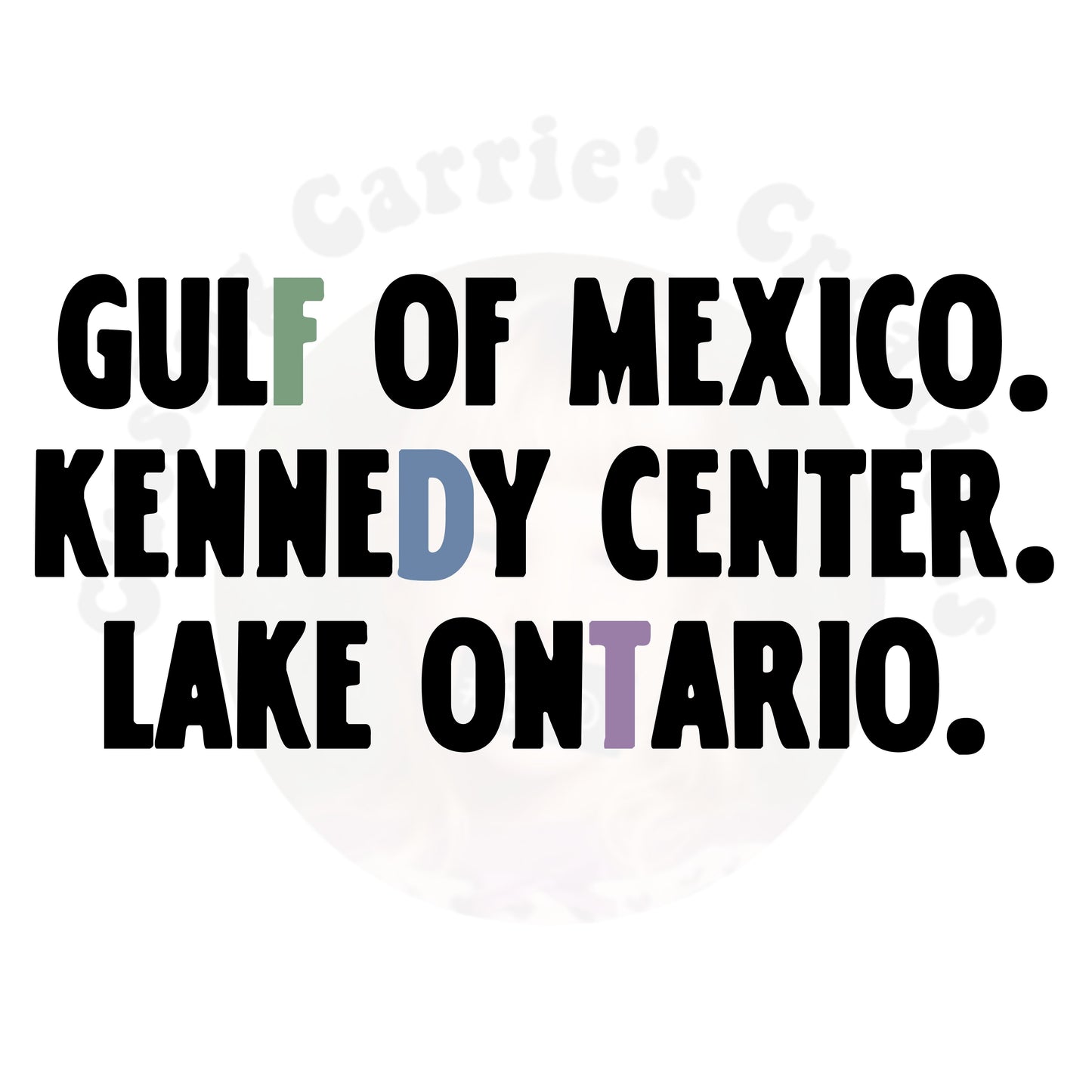 Gulf of Mexico Kennedy Center Lake Ontario Subtle FDT T-Shirt (Not Open to Questions Version)