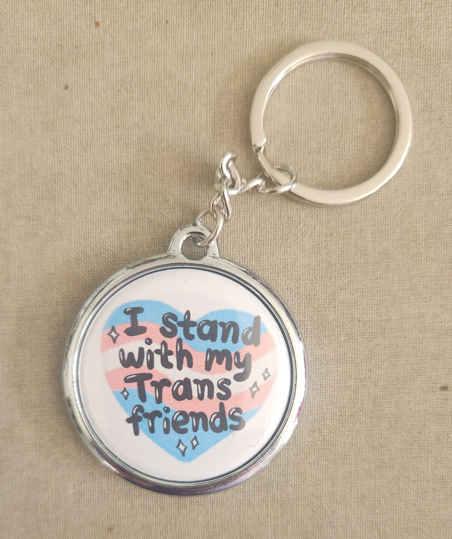 I Stand With My Trans Friends Keychain