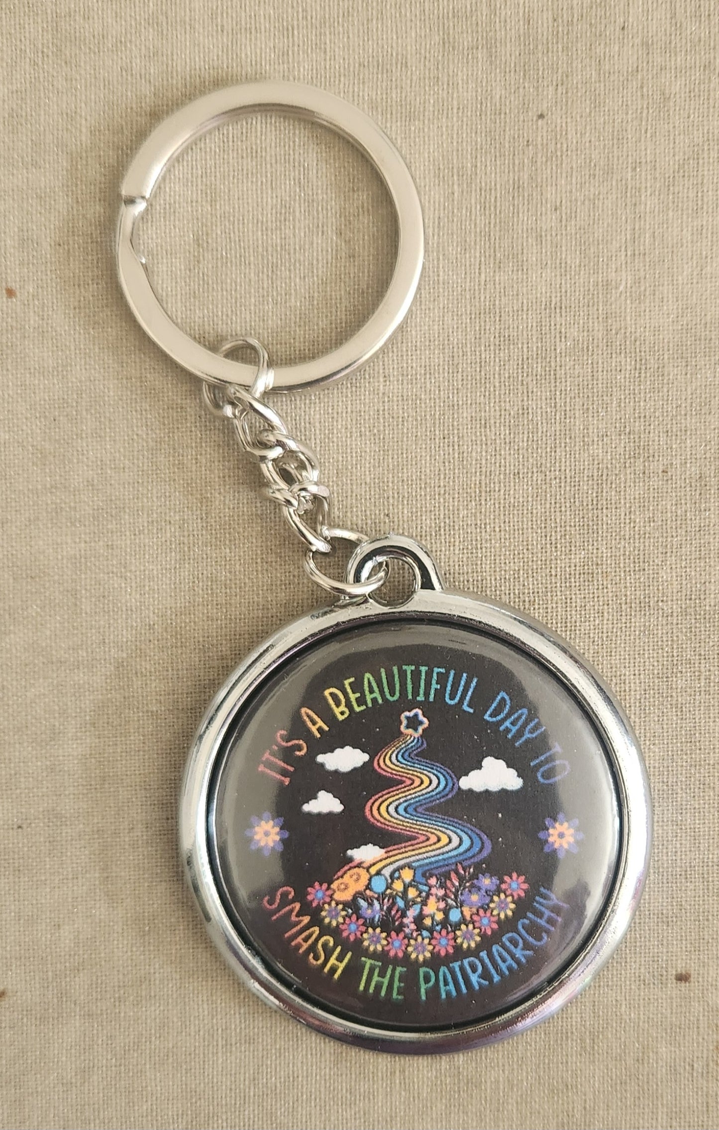 It's a Beautiful Day to Smash the Patriarchy Keychain