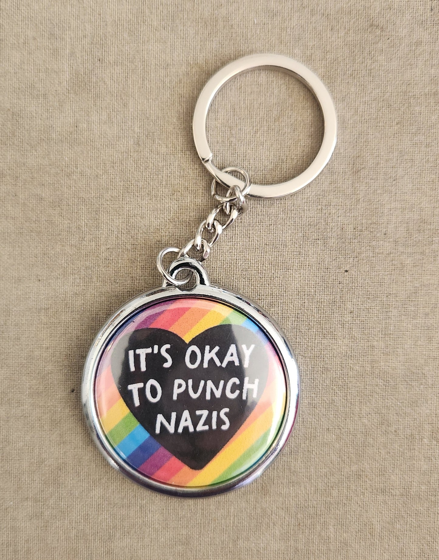 It's Okay to Punch Nazis Keychain
