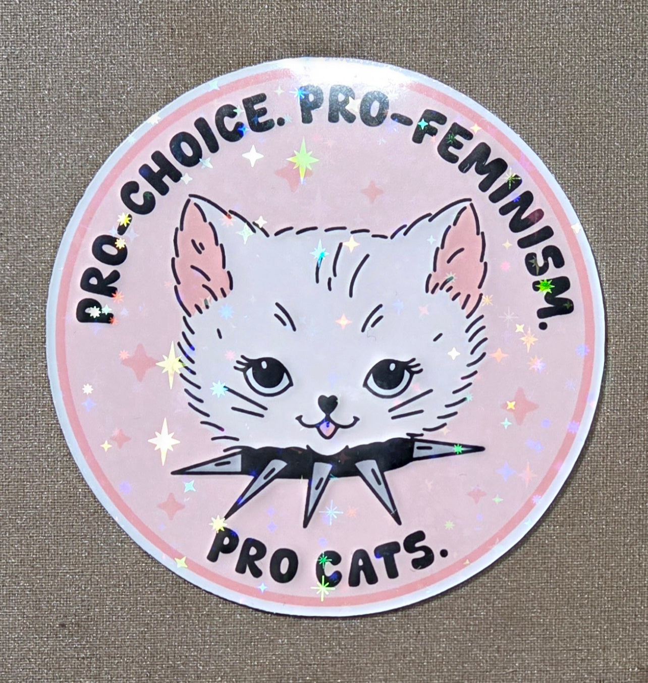 Pro-Choice. Pro-Feminism. Pro Cats. Sticker