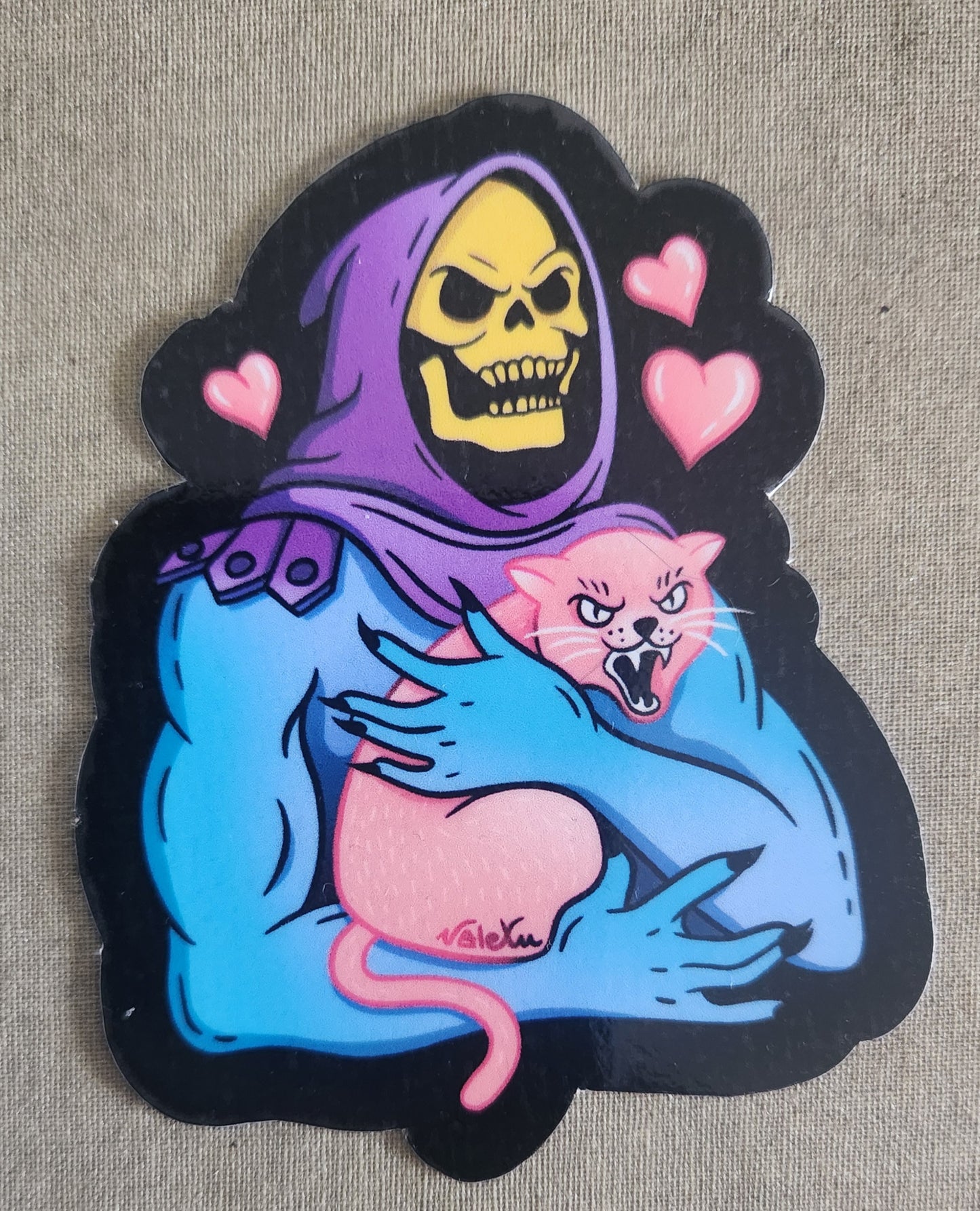Skeletor With A Cat Sticker