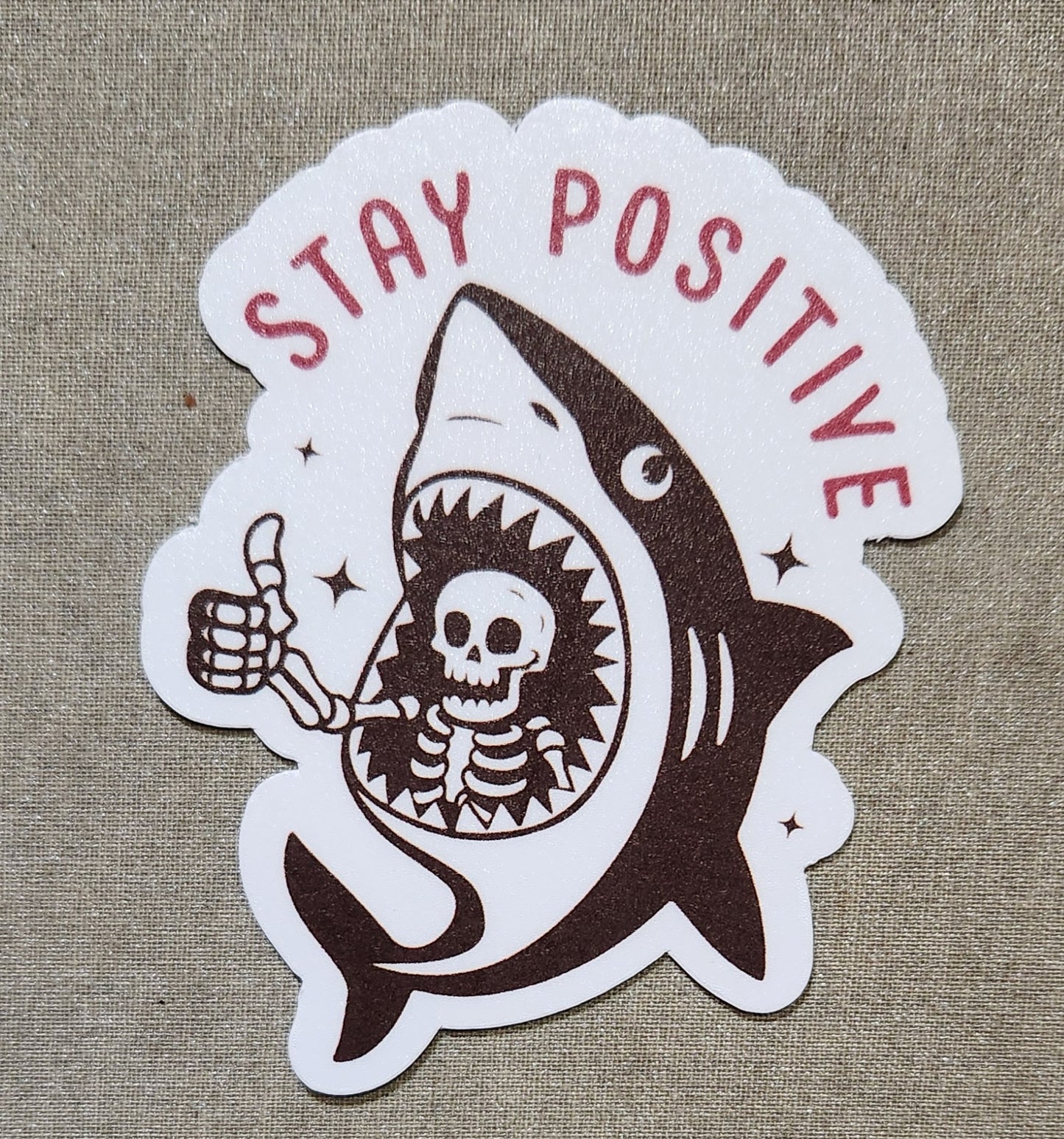 Shark & Skellie Stay Positive Sticker