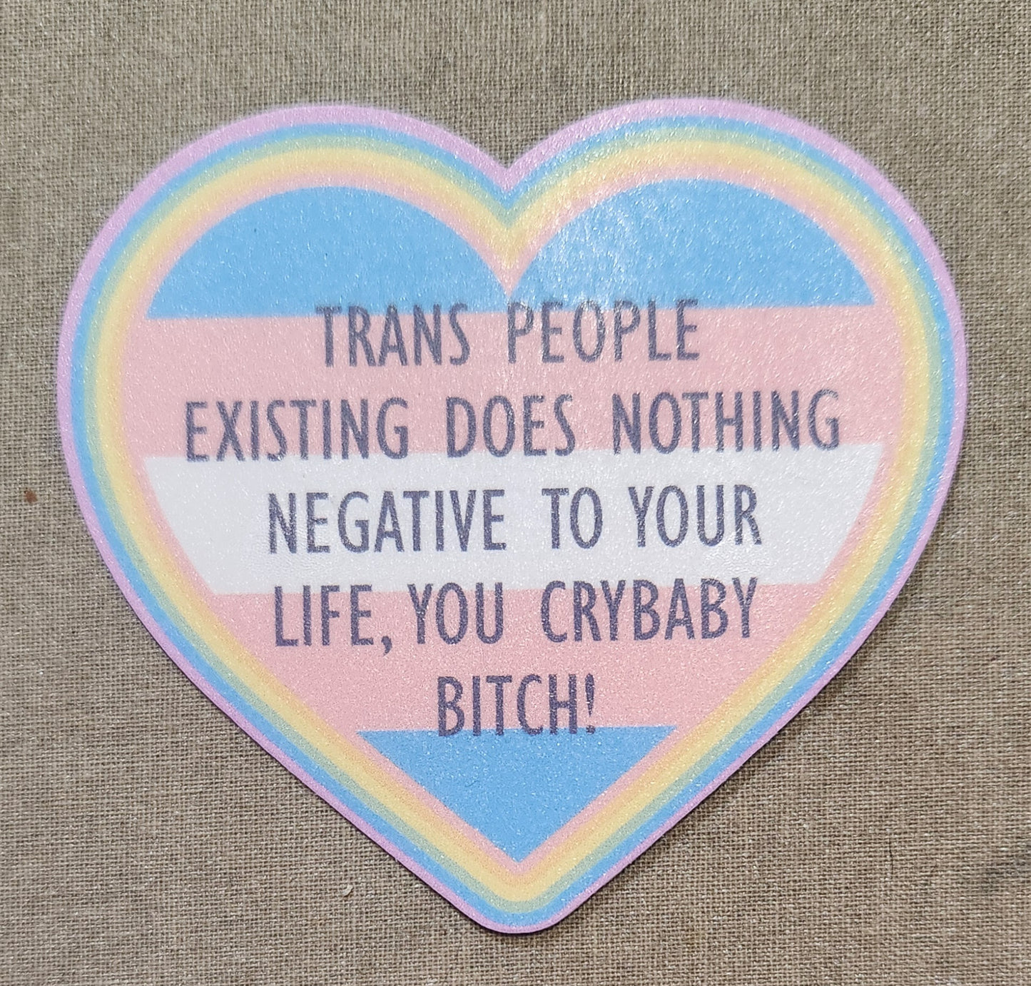 Trans People Existing Does Nothing Negative to Your Life Sticker