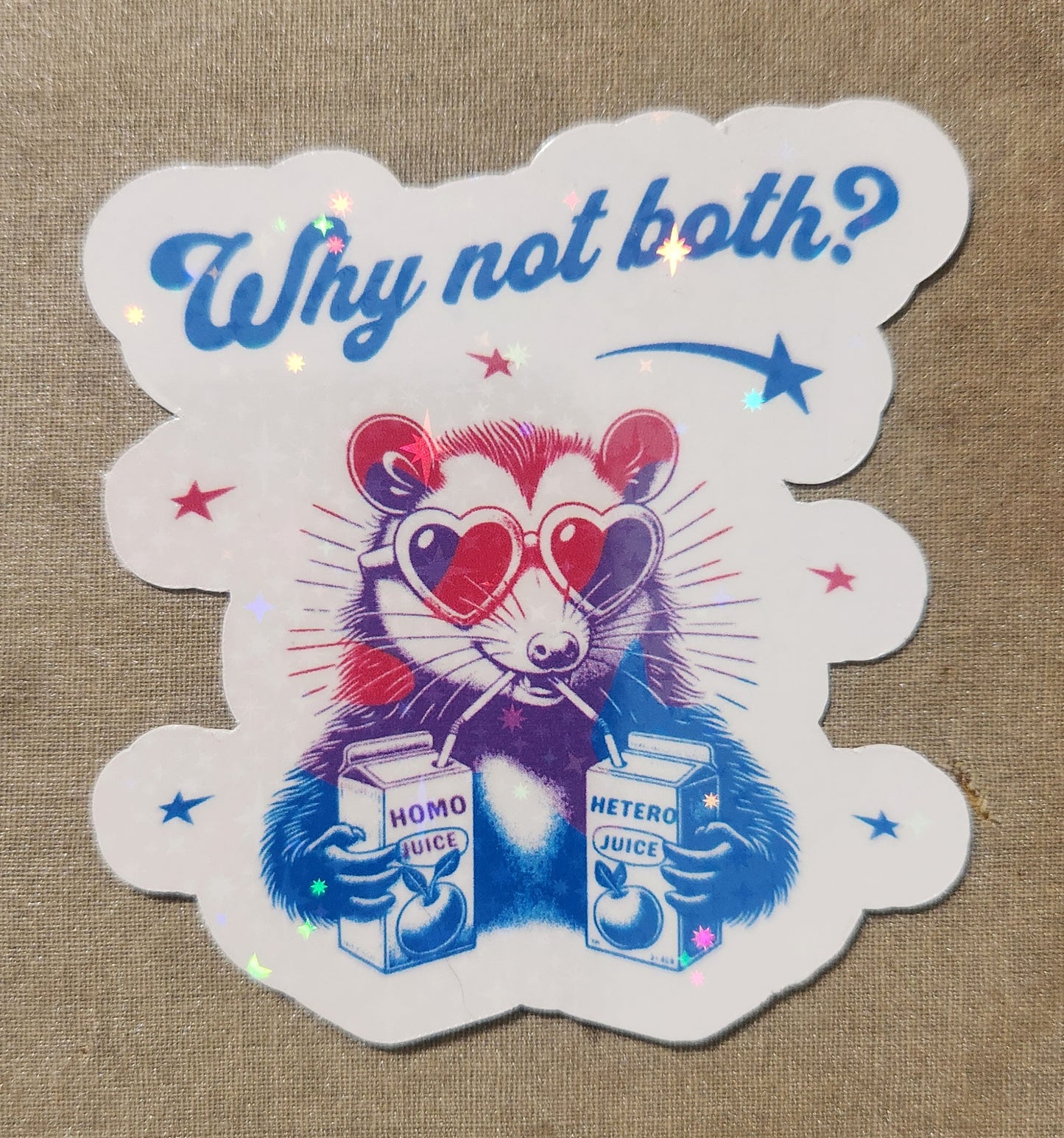 Why Not Both? Bisexual Possum Sticker