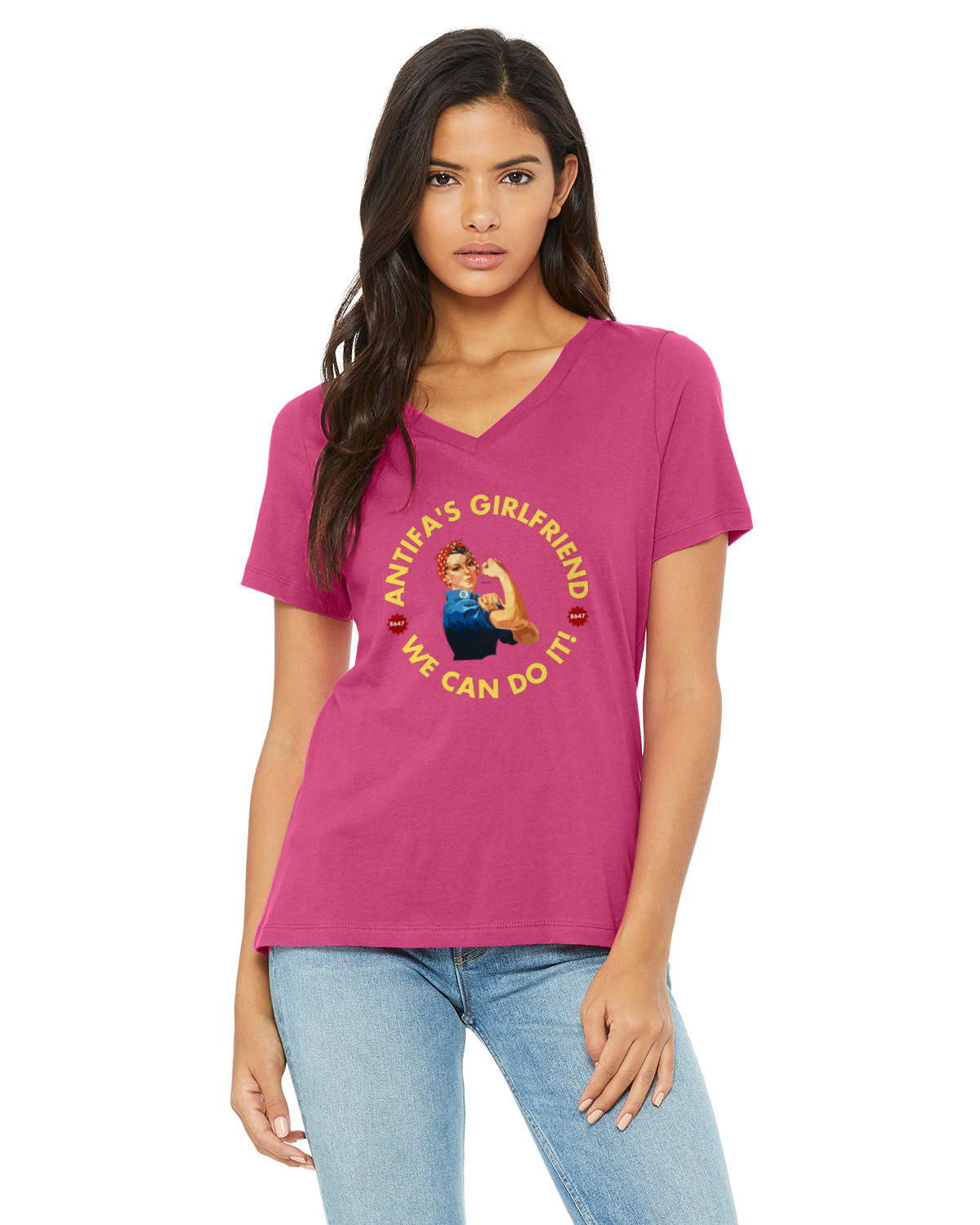 Antifa's Girlfriend T-Shirt (Rosie the Riveter Version)