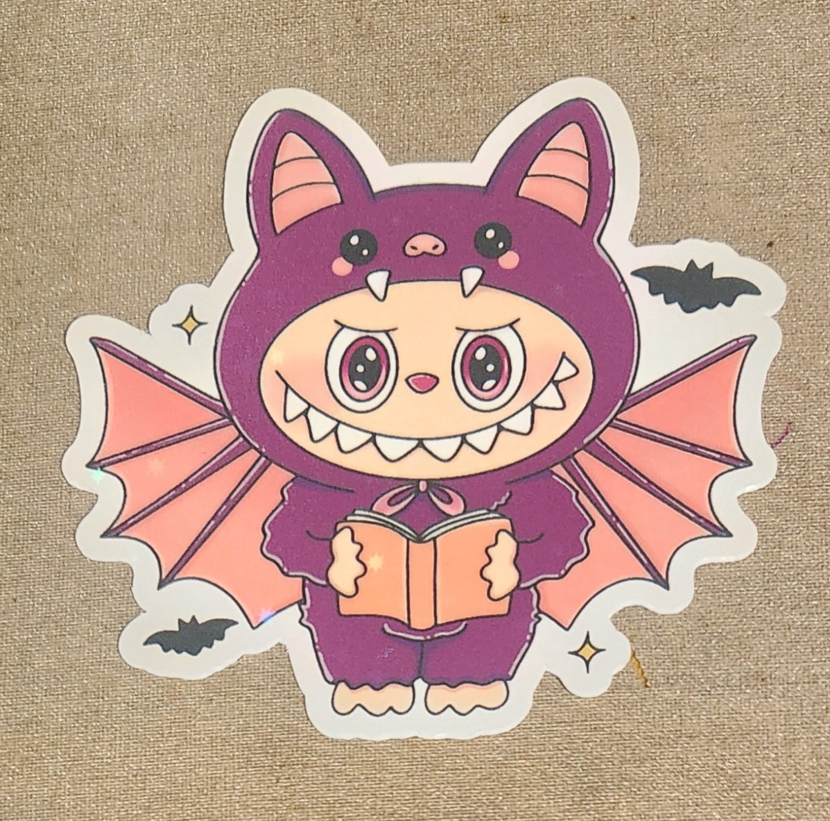 Bookish Labubu Bat Sticker