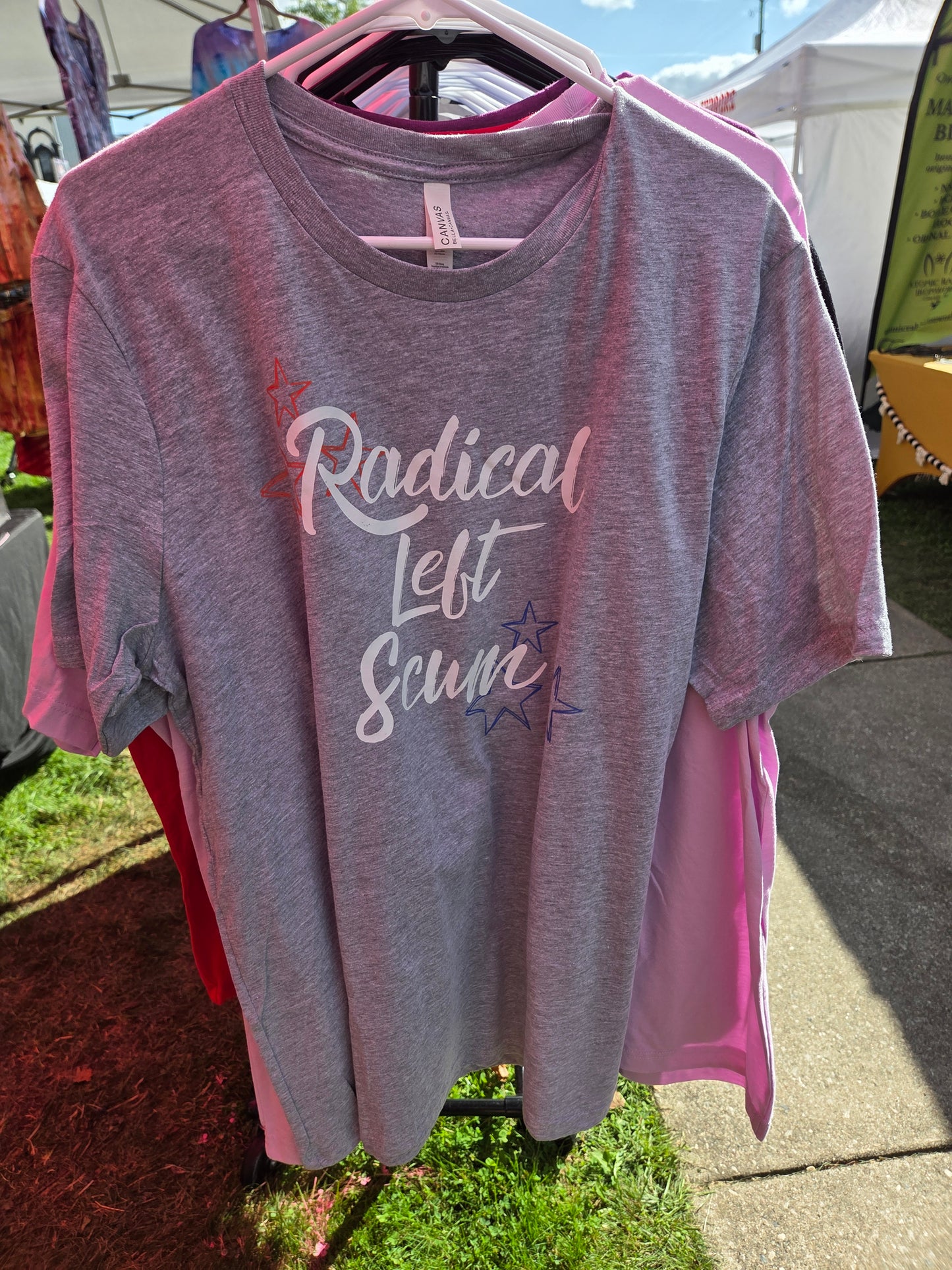 Radical Left Scum T-Shirt Heather Athletic Grey Size XL