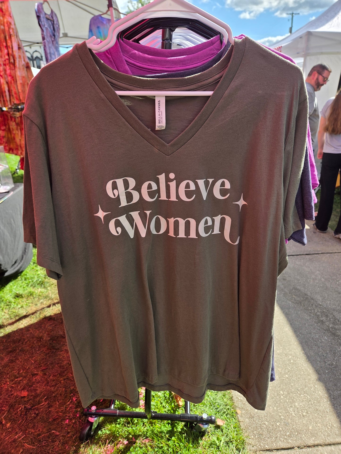 Believe Women T-Shirt Size 2X Military Green