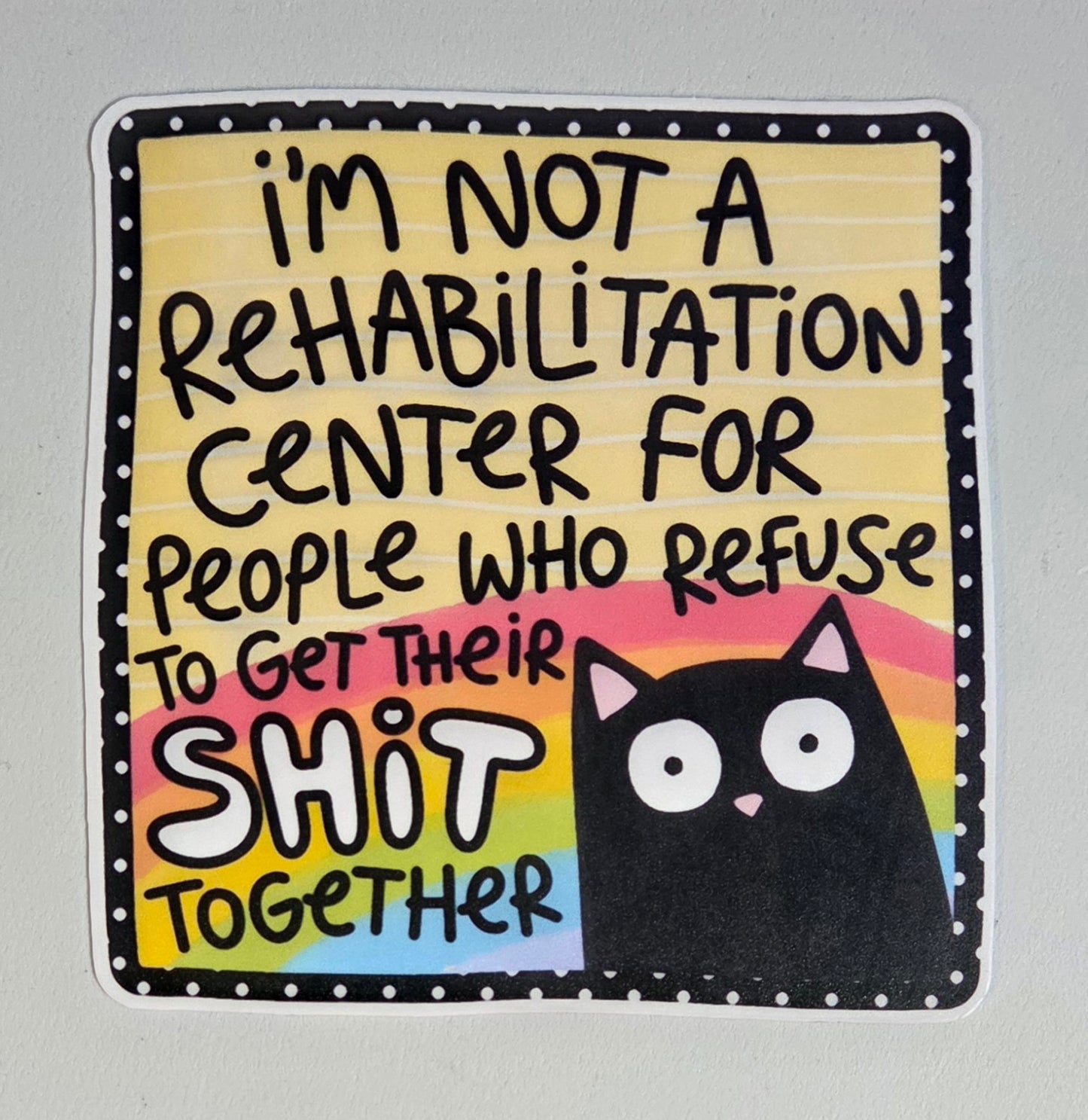 I'm Not A Rehabilitation Center For People Who Refuse to Get Their Shit Together Sticker