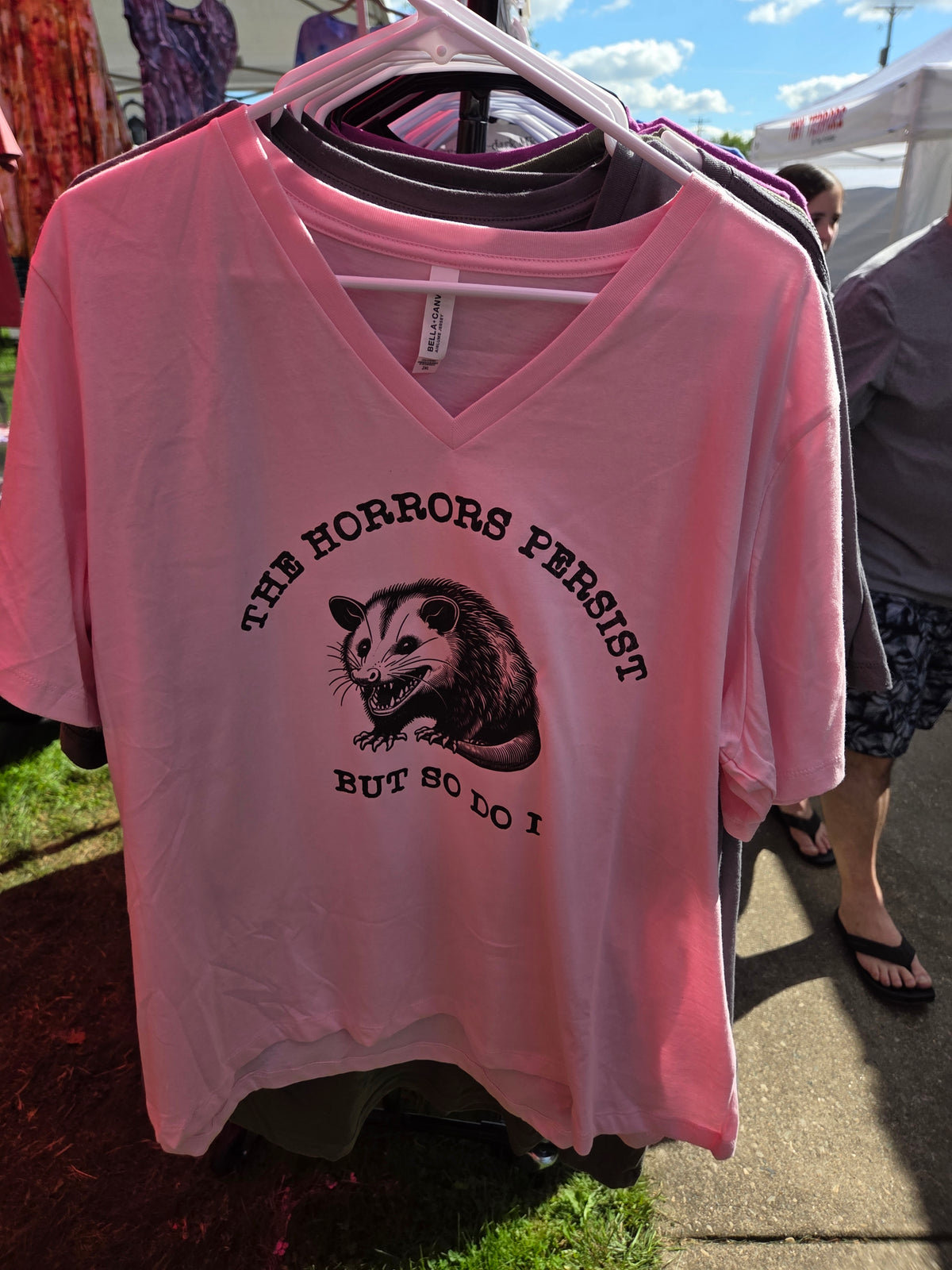 The Horrors Persist But So Do I T-Shirt Size 2XL Pink