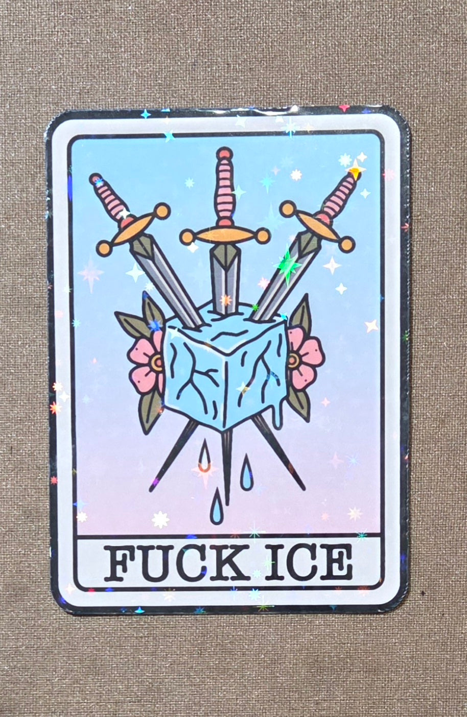 Fuck ICE Sword Sticker
