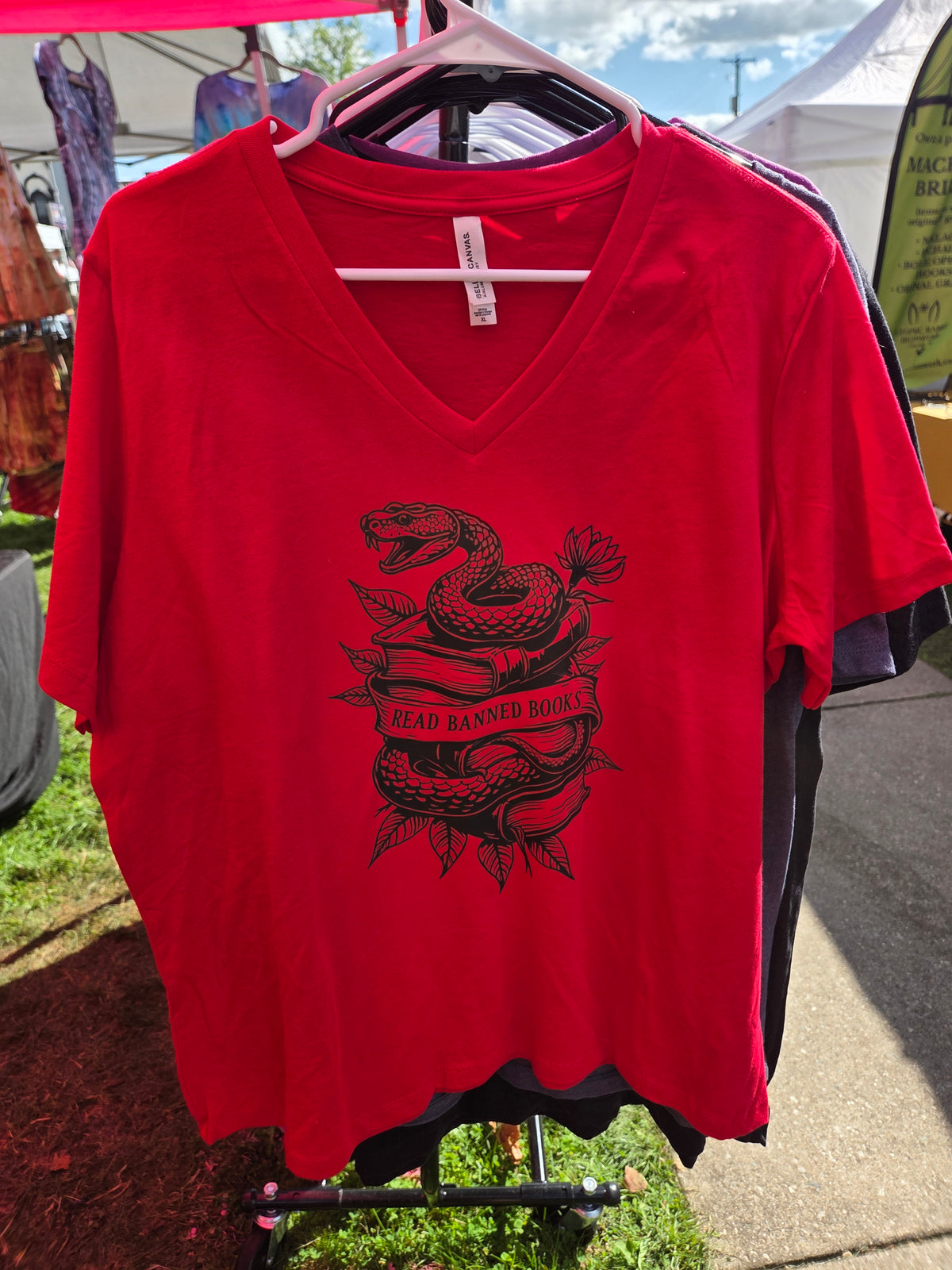 Read Banned Books T-Shirt Red XL