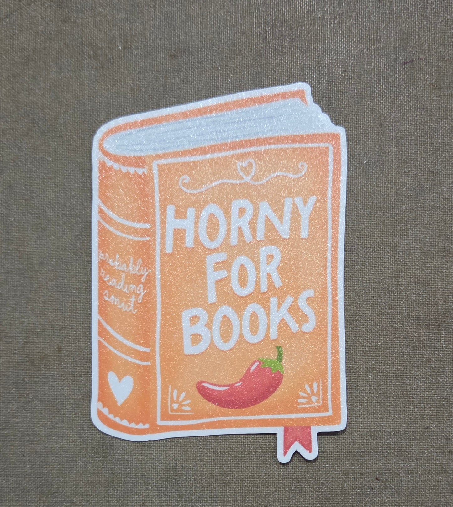 Horny For Books Sticker