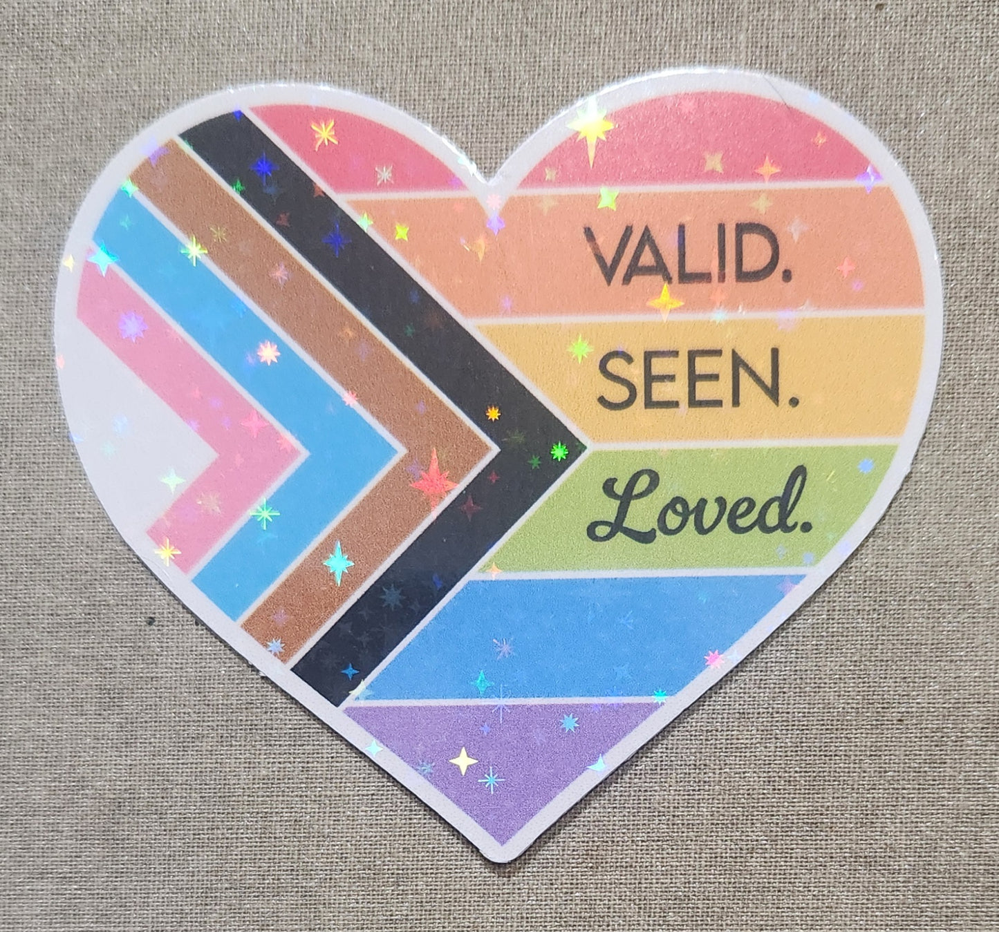 Lynn's Progressive Pride Flag Heart Sticker