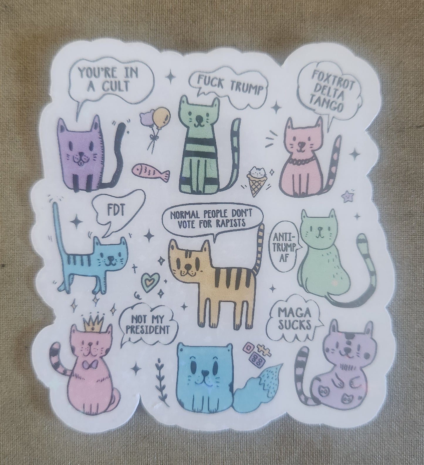 Cats Against Trump Sticker