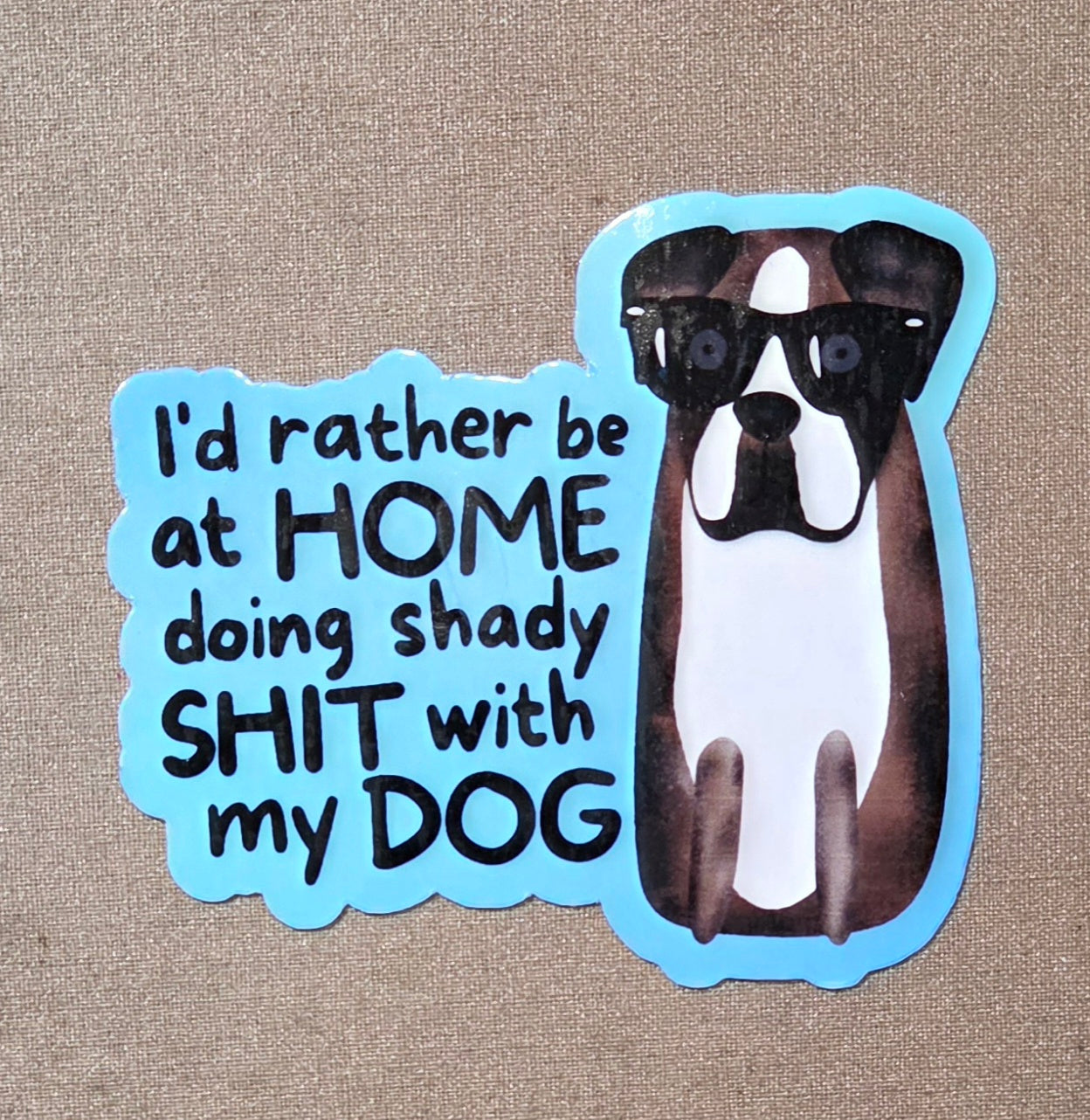 I'd Rather Be At Home Doing Shady Shit With My Dog Sticker
