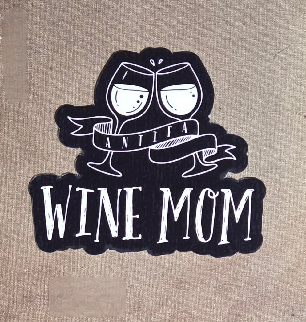 Antifa Wine Mom Sticker