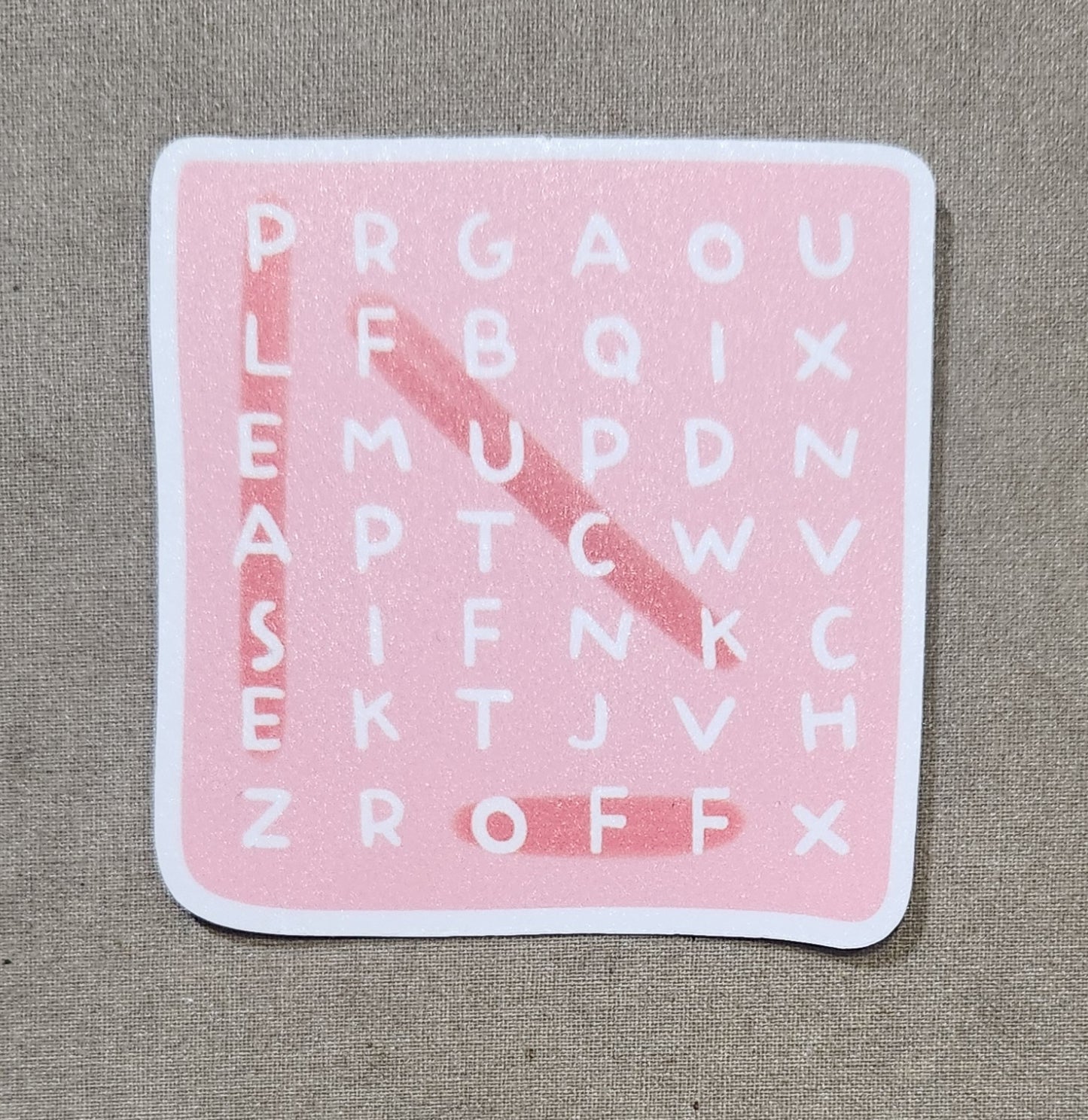 Please Fuck Off Word Search Sticker