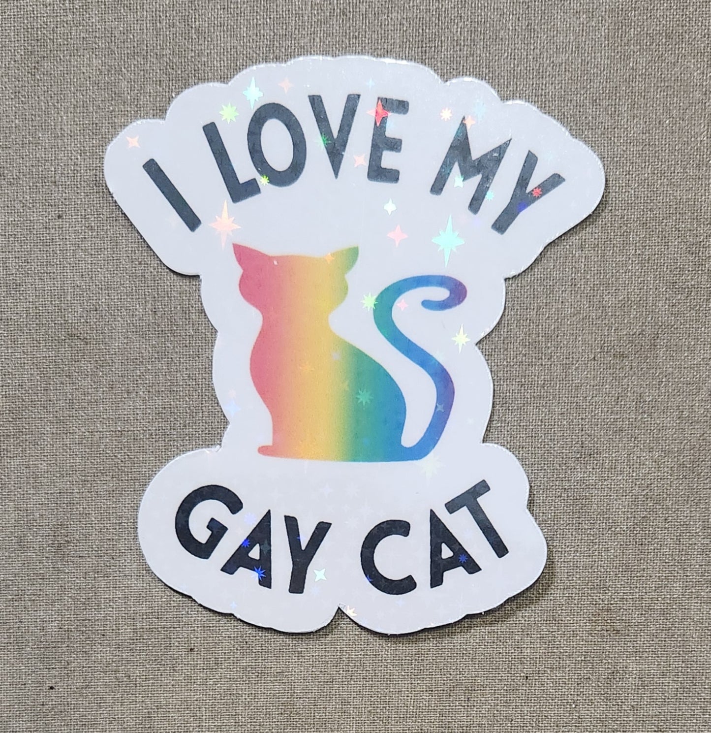 I Love My Gay Cat Sticker