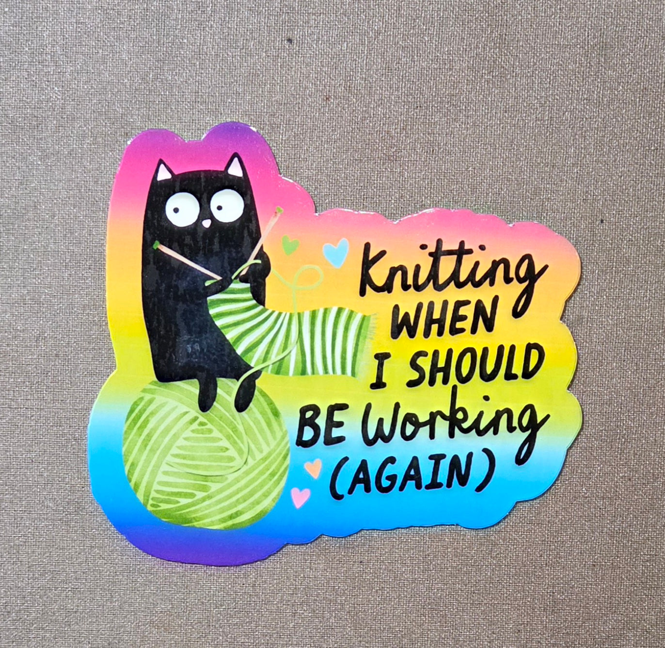 Knitting When I Should be Working (Again) Sticker