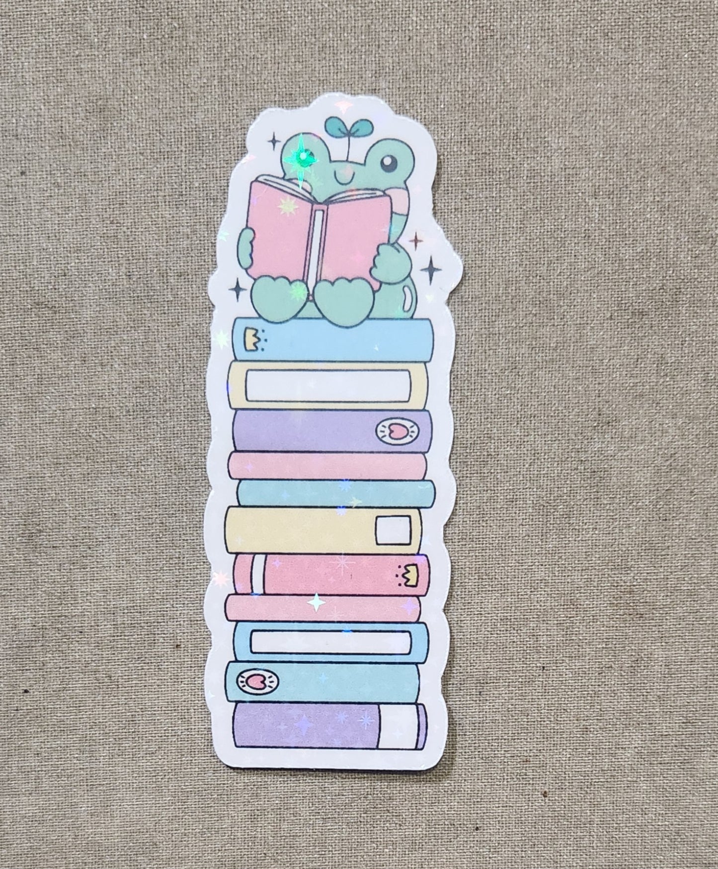 Frog on a Stack of Books Sticker