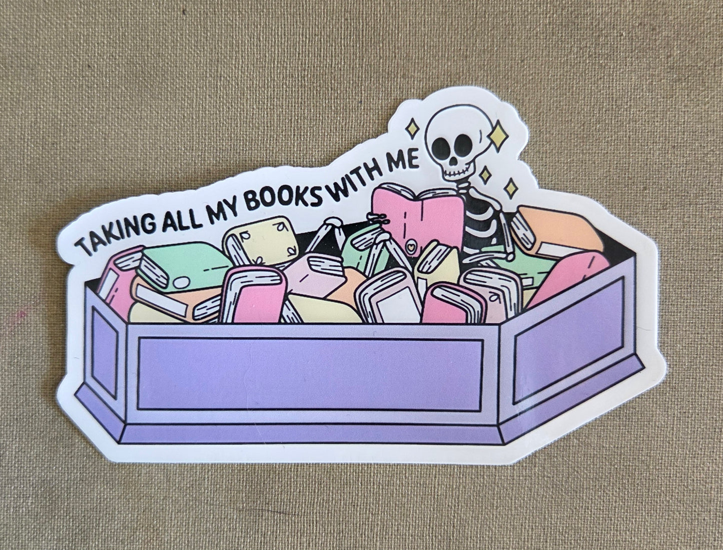 Taking All My Books With Me Skellie Sticker
