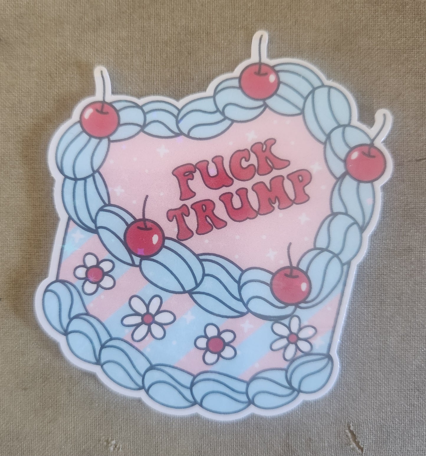Fuck Trump Cake Sticker