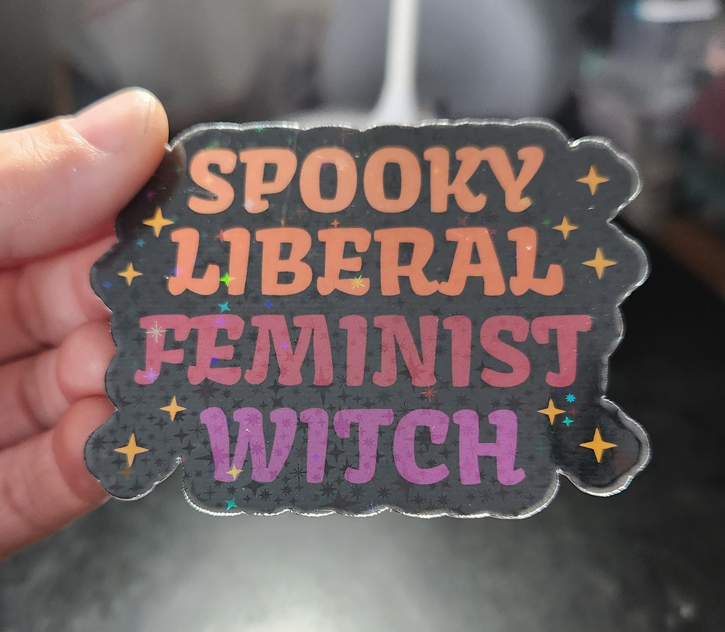 Spooky Liberal Feminist Witch Sticker