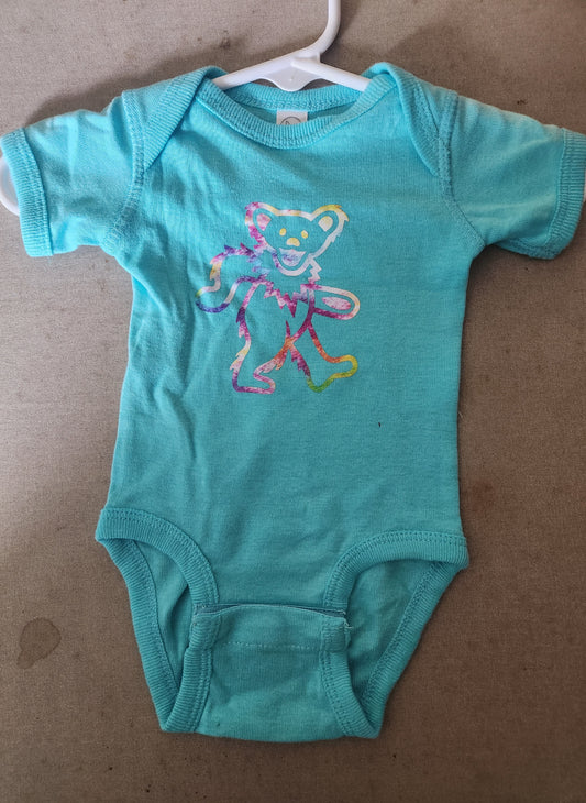 Grateful Dead Dancing Bear Onesie (aqua)