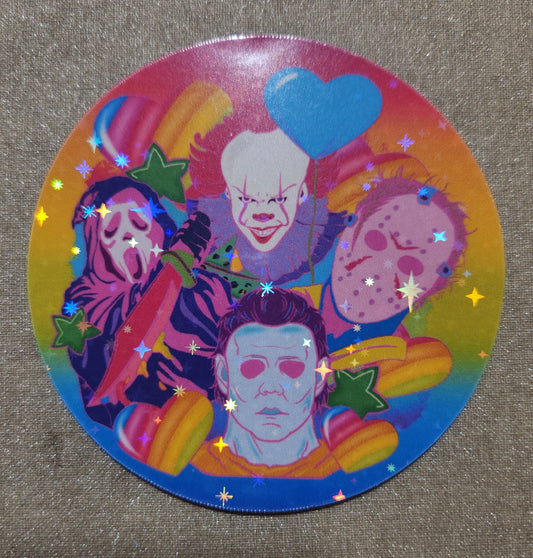 Horror Friends Lisa Frank sticker