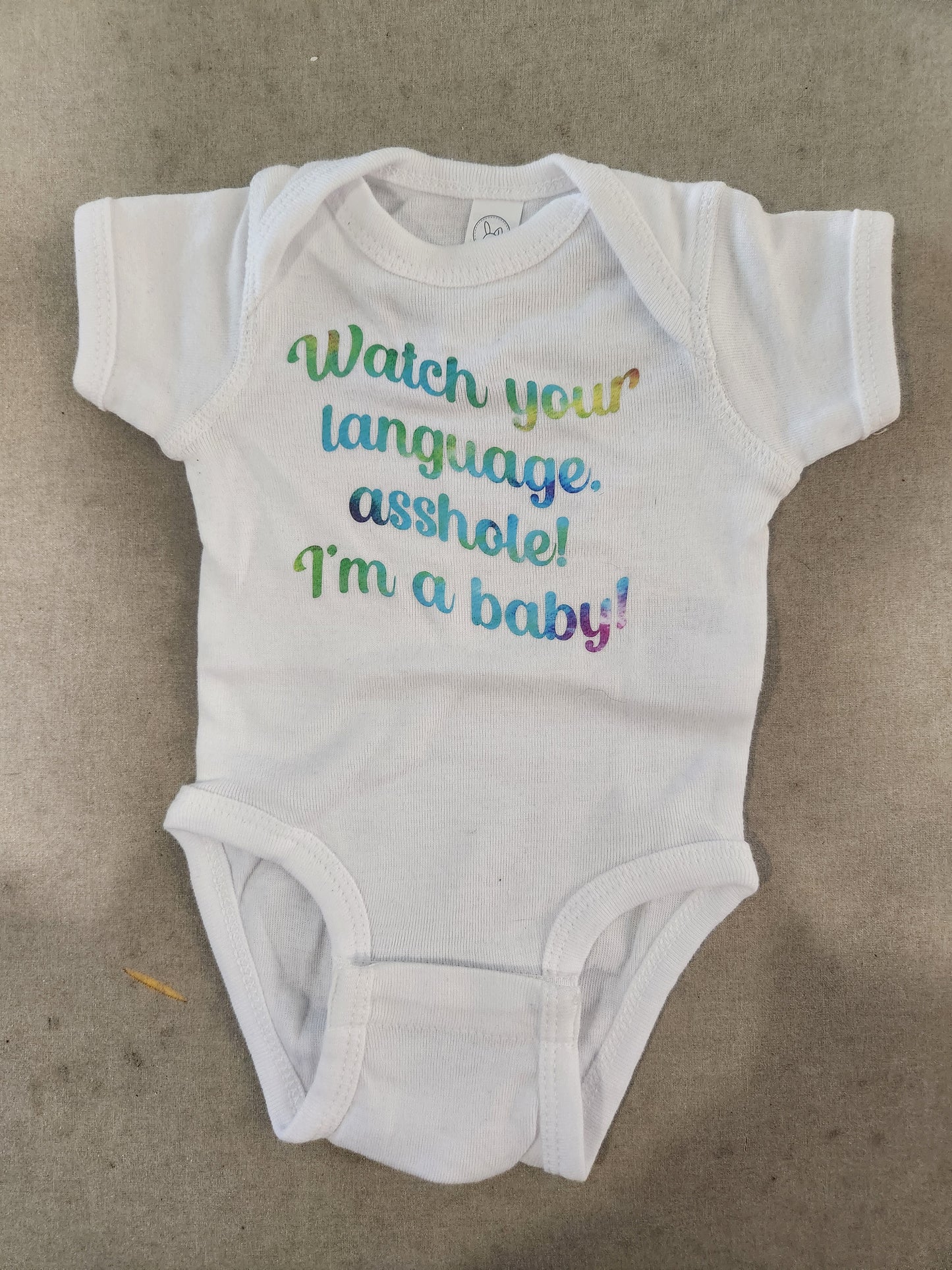 Watch Your Language, Asshole! Onesie (White)