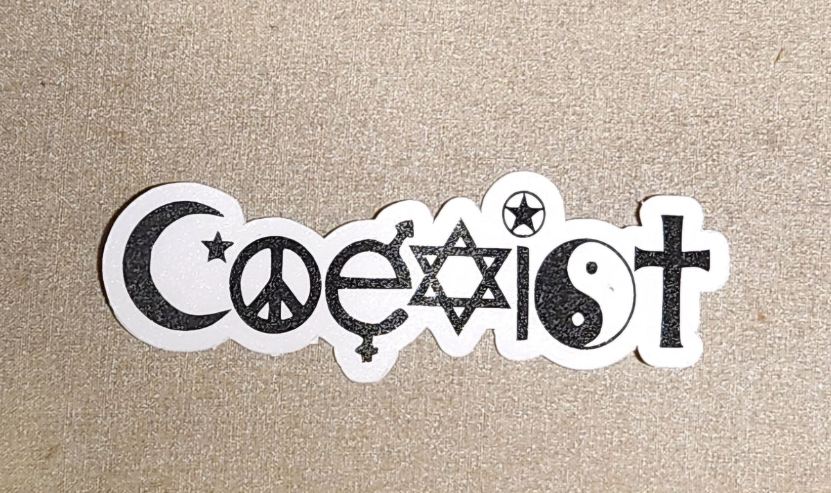 Coexist Pin Coexist Sticker (Deadpool & Wolverine Reference) – Cussing Carrie's