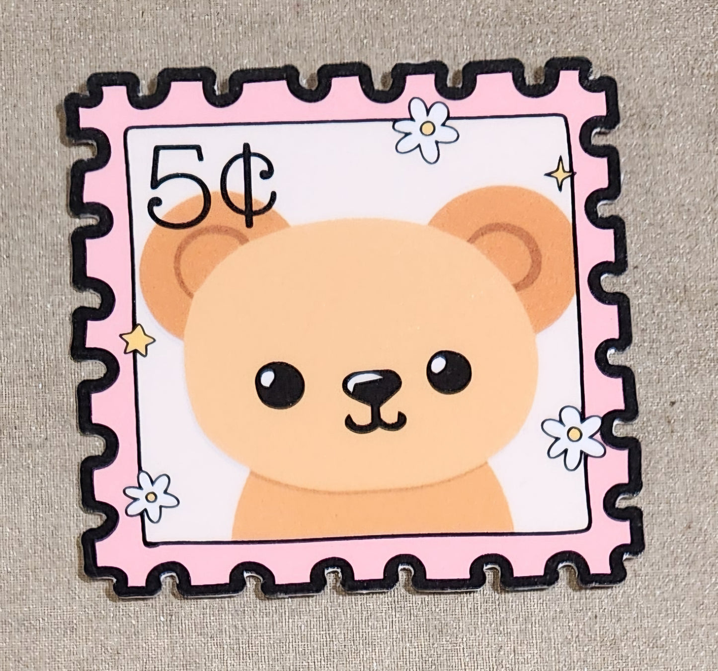 Teddy Bear Postage Stamp Sticker