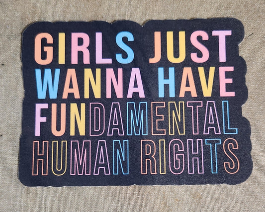 Girls Just Wanna Have Fundamental Human Rights Sticker