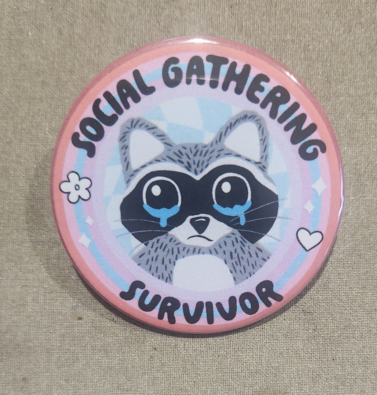 Social Gathering Survivor 2.25 inch Pinback Button