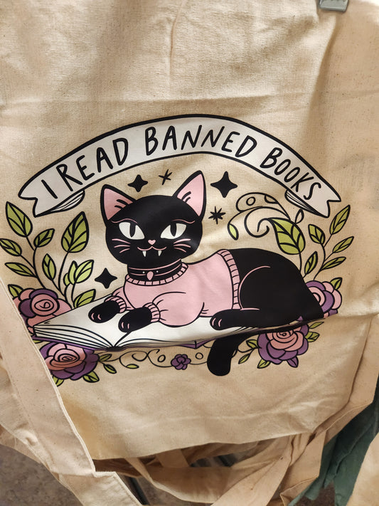 I Read Banned Books Natural Crossbody Tote