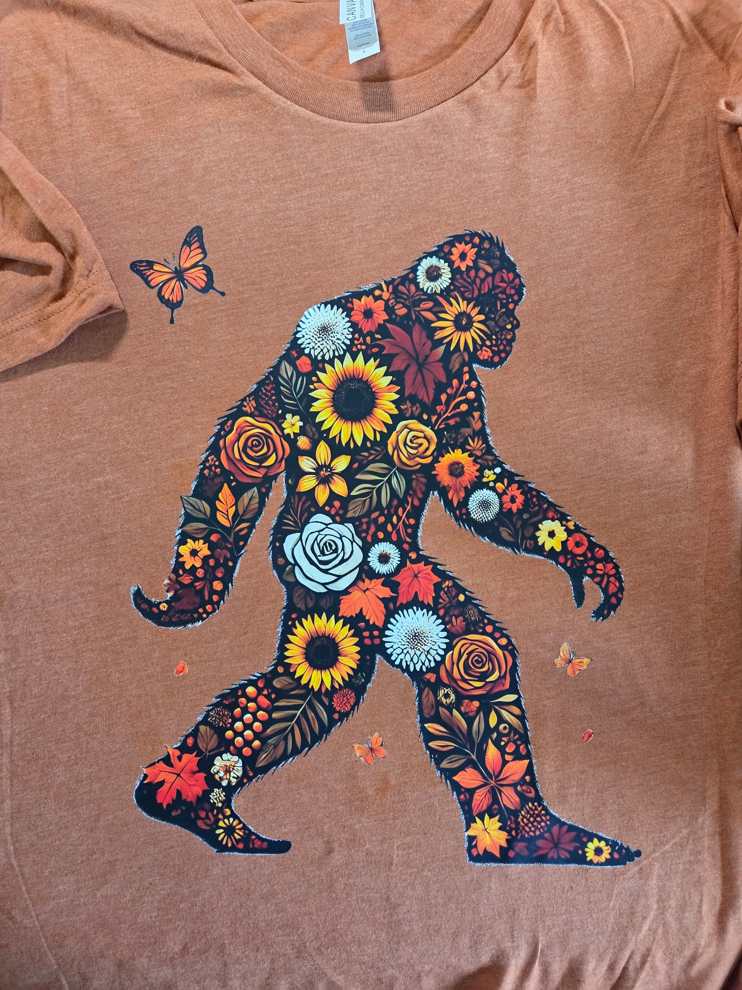 Fall Harvest Floral Sasquatch T-Shirt
