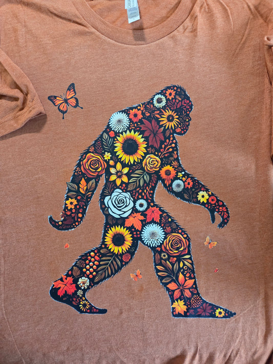 Fall Harvest Floral Sasquatch T-Shirt