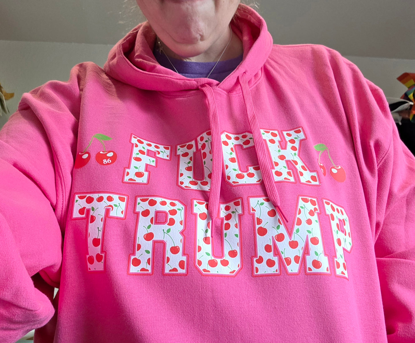 Cherry Print Fuck Trump Sweatshirt