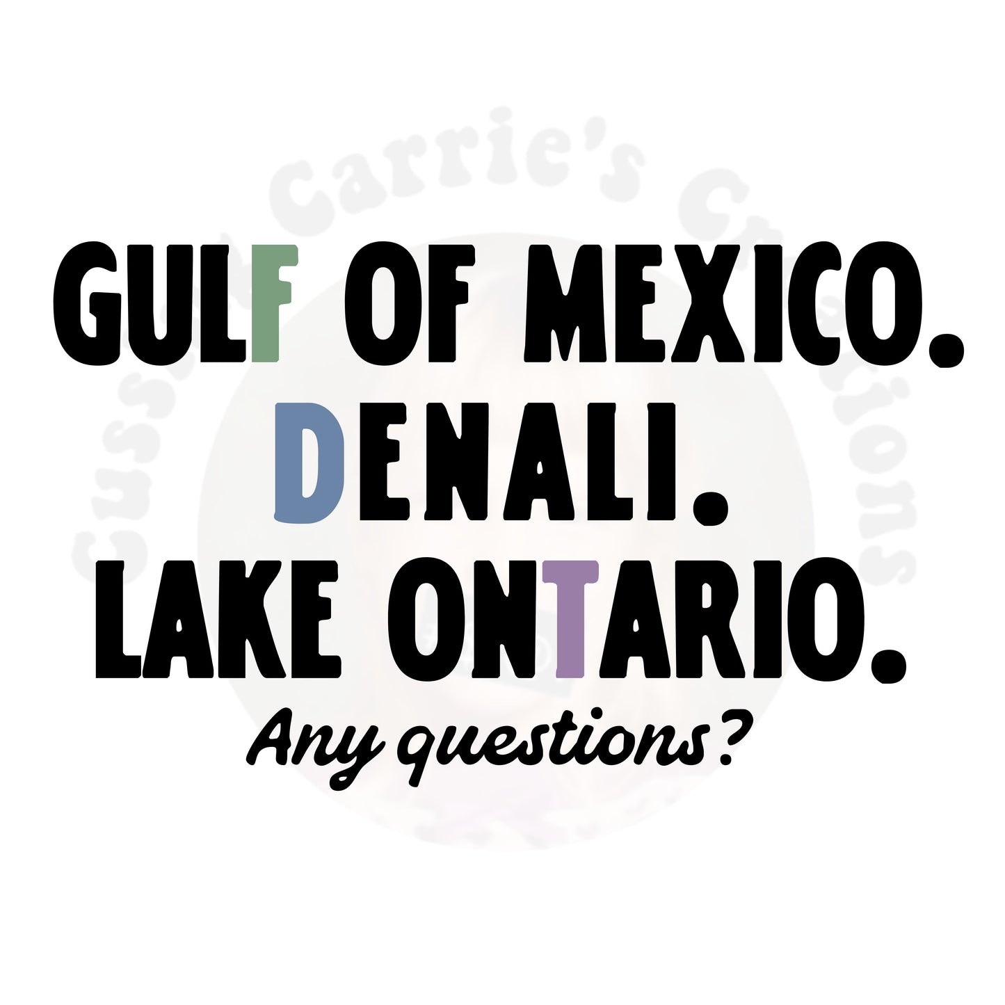 Gulf of Mexico Denali Lake Ontario Subtle FDT T-Shirt