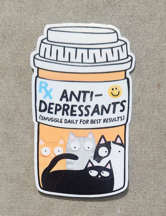Antidpressants Bottle of Kitties Sticker
