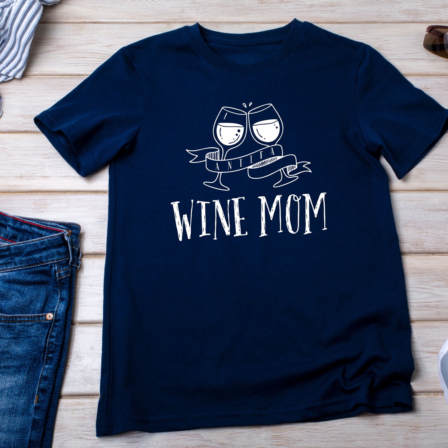 Antifa Wine Mom T-Shirt