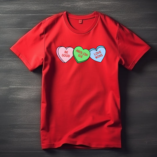 Conversation Heart Be Good Abolish ICE T-Shirt