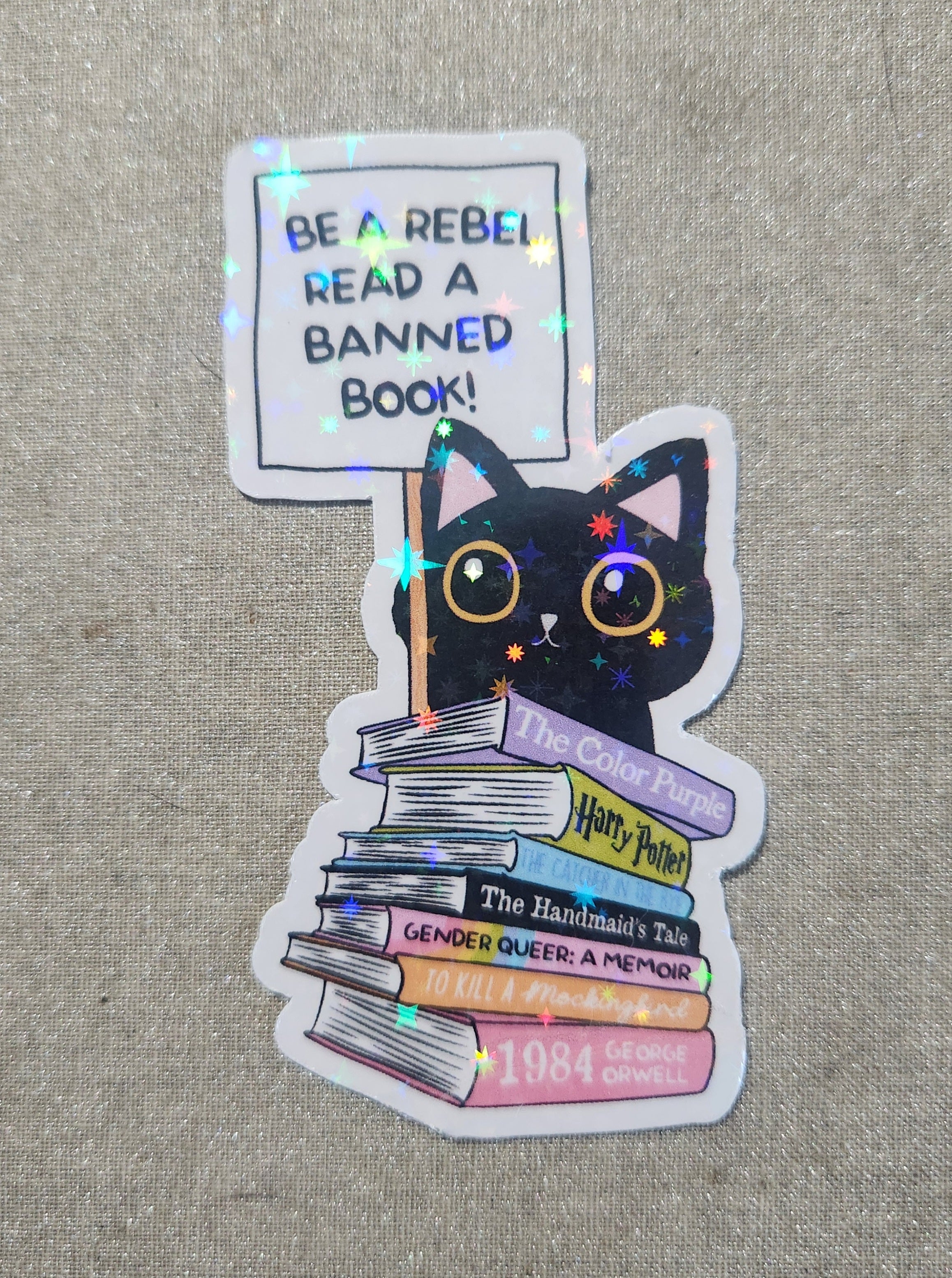 Read Beyond Sticker Be A Rebel Read A Banned Book Sticker – Cussing Carrie's