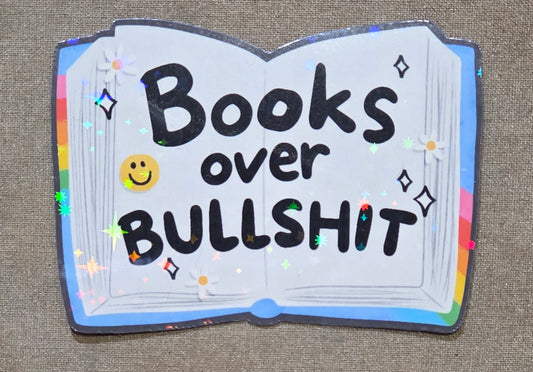 Books Over Bullshit Sticker