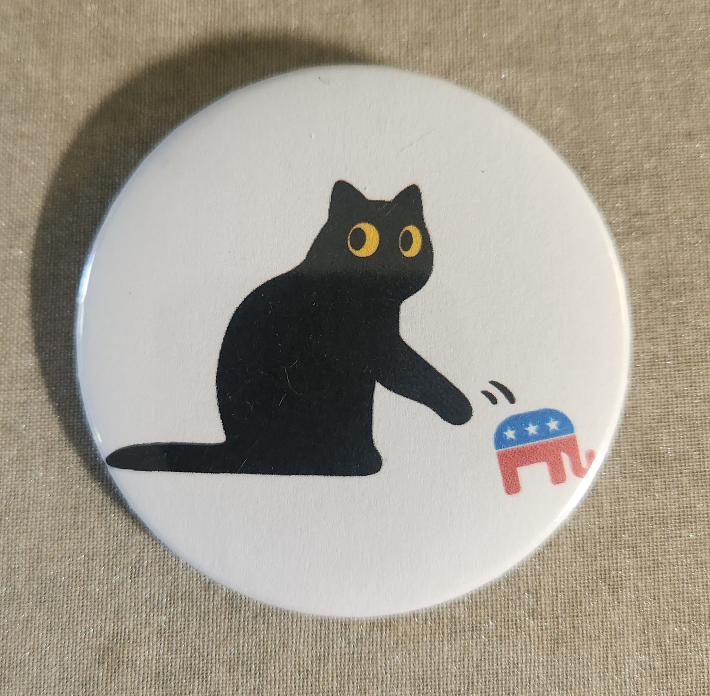 Cat Overthrowing the Republican Party Pinback Button