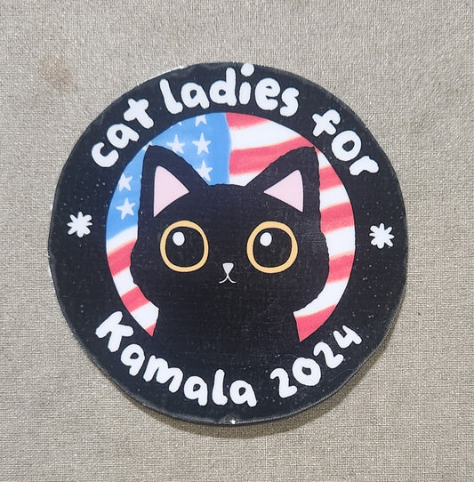 Cat Ladies for Kamala 2024 Sticker