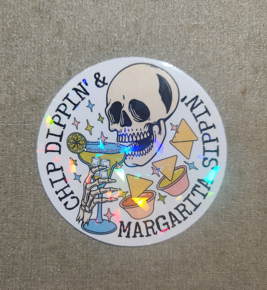 Chip Dippin' & Margarita Sippin' Skellie Sticker