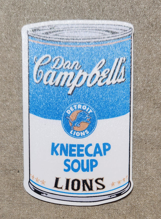 Dan Campbell's Kneecap Soup Lions Sticker